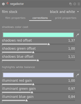 Corrections for warm tones